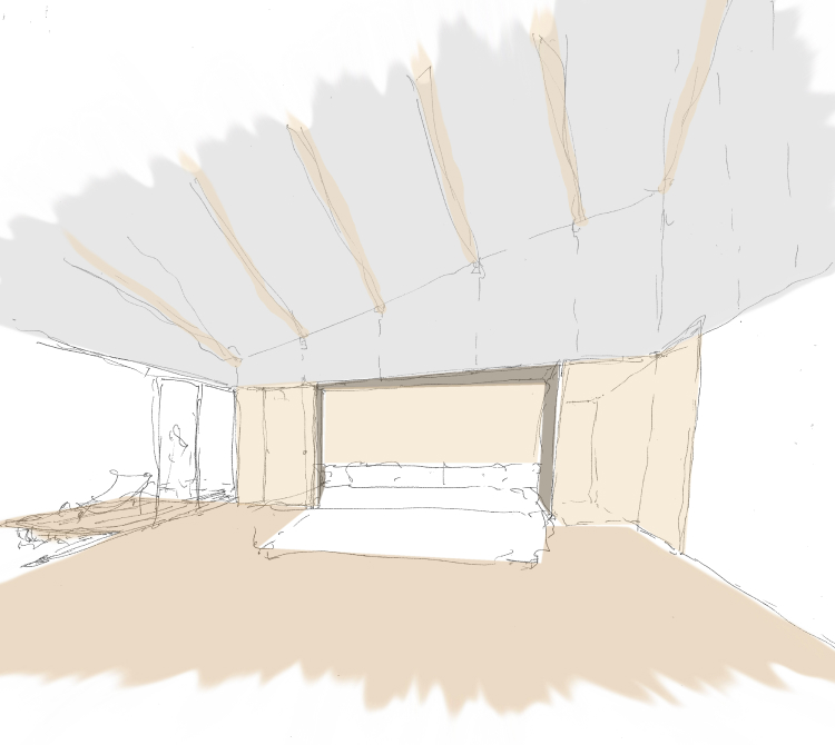 dessin chambre gîte près de Roanne dans la Loire