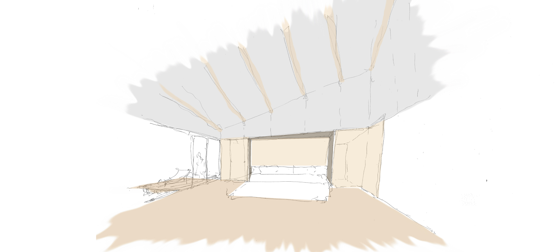 dessin chambre gîte près de Roanne dans la Loire