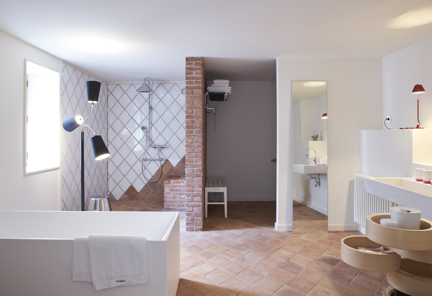 salle de bain chambre hôtel de luxe Troisgros